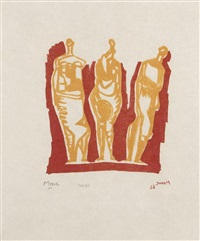 henry moore three standing figures